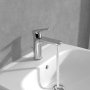 Villeroy & Boch O.Novo Single-Lever Basin Mixer with Push/Pull Rod Lever & Pop-Up Waste - Chrome