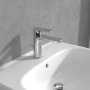 Villeroy & Boch O.Novo Single-Lever Basin Mixer with Push/Pull Rod Lever & Pop-Up Waste - Chrome