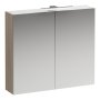 Laufen Base 800mm 2 Door Mirror Cabinet with Light & Shaver Socket - Light Elm