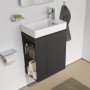 Laufen Pro S 470mm Cloakroom Vanity Unit with Open Left Hand Shelf - Graphite