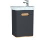 Vitra Sento 500mm Vanity Unit & Basin (Right Hand Hinge) - Anthracite