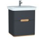 Vitra Sento 650mm Vanity Unit with 2 Drawers & Basin - Anthracite