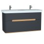 Vitra Sento 1300mm Vanity Unit with 2 Drawers & Basin - Anthracite