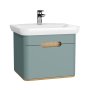 Vitra Sento 650mm Vanity Unit with 1 Drawer & Basin - Matt Green