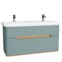 Vitra Sento 1300mm Vanity Unit with 2 Drawers & Basin - Matt Green