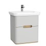 Vitra Sento 650mm Vanity Unit with 2 Drawers & Basin - Matt Light Grey