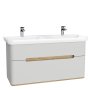 Vitra Sento 1300mm Vanity Unit with 2 Drawers & Basin - Matt Light Grey