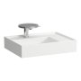 Kartell by Laufen 600mm SaphirKeramik Basin with Right Hand Shelf - White LCC