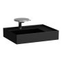 Kartell by Laufen 600mm SaphirKeramik Basin with Right Hand Shelf - Matt Black