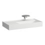 Kartell by Laufen 900mm SaphirKeramik Basin with Left Hand Shelf - Matt White