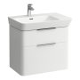 Laufen Moderna 650mm 2 Drawer Vanity Unit for Left Hand Basin - Matt White