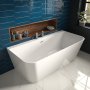 The White Space 1600 x 800mm D-Shaped Bath