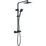 The White Space Yes Square Bar Shower System with Dual Control, Head & Slide Rail - Black