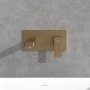 Villeroy & Boch Architectura Square Wall Mounted Single Lever Basin Mixer & Installation Unit - Brushed Gold - Stock Clearance