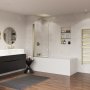 Coram 800mm Square Bath Screen - Brushed Gold