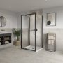 Coram Optima 6 800mm Pivot Door Shower Enclosure - Brushed Black