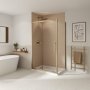 Coram Optima 6 1000mm Sliding Door Shower Enclosure - Brushed Gold