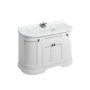 Burlington 1340mm Curved Vanity Unit with Doors and Worktop - Matt White