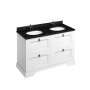 Burlington 1300mm Vanity Unit with Four Drawers and Worktop - Matt White