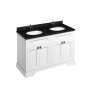 Burlington 1300mm Vanity Unit with Four Doors and Worktop - Matt White