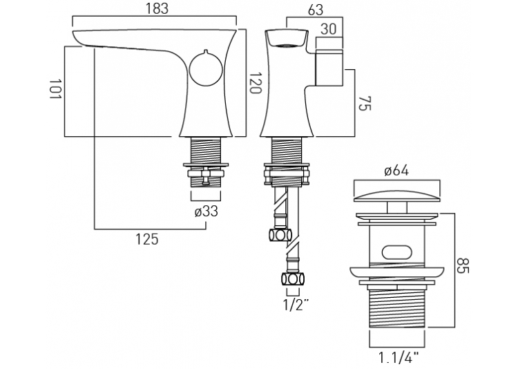 Vado Altitude Progressive Mono Basin Mixer | Bathroom Supplies Online